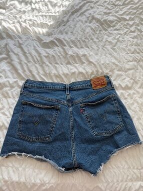 Levi's Women's Dark Blue Denim Cutoff Shorts